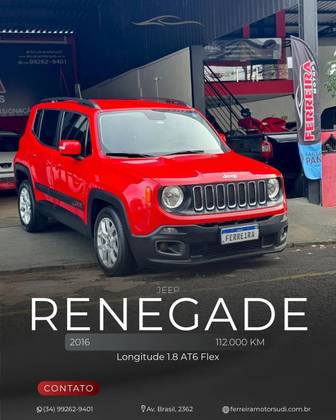 JEEP RENEGADE 1.8 16V FLEX LONGITUDE 4P AUTOMÁTICO JEEP RENEGADE 1.8 16V FLEX LONGITUDE 4P AUTOMÁTICO
